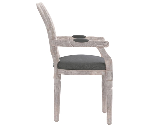 Silla de comedor tela gris oscuro 54x56x96,5 cm