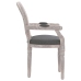 Silla de comedor tela gris oscuro 54x56x96,5 cm