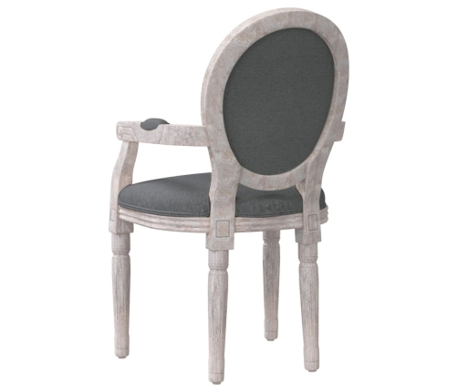 Silla de comedor tela gris oscuro 54x56x96,5 cm