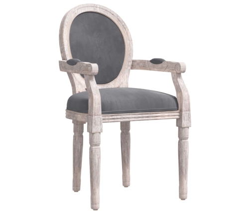 Silla de comedor terciopelo gris oscuro 54x56x96,5