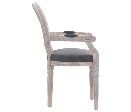 Silla de comedor terciopelo gris oscuro 54x56x96,5