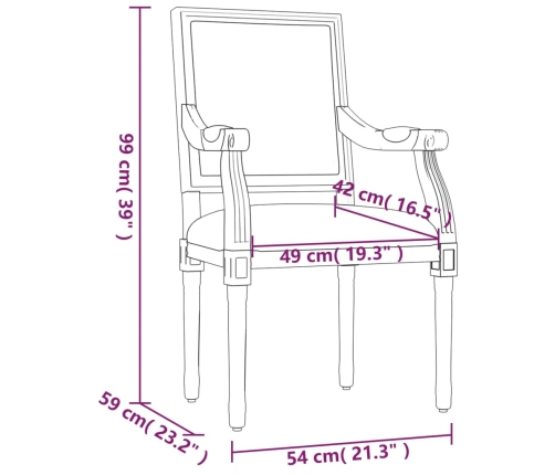 Sillón de lino 54x59x99 cm