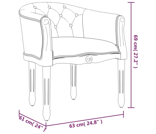 Silla de comedor terciopelo gris oscuro