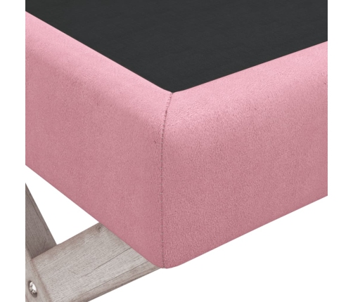 Taburete con almacenaje terciopelo rosa 110x45x49 cm