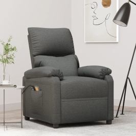 Sillón de masaje elevable tela gris oscuro