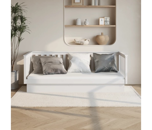 Sofá cama sin colchón madera maciza de pino blanco 80x200 cm