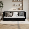 Sofá cama sin colchón madera maciza de pino negro 80x200 cm