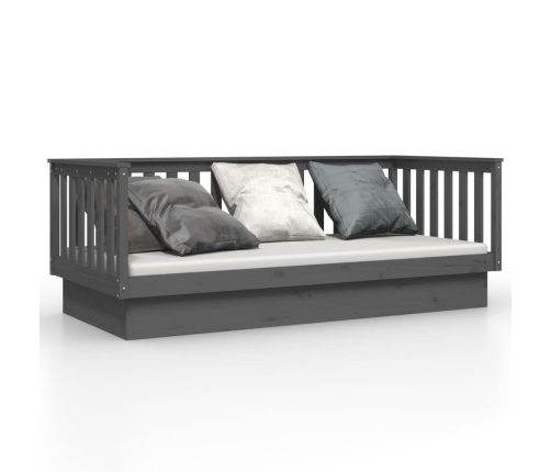 Sofá cama madera maciza de pino gris 90x200 cm