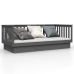 Sofá cama madera maciza de pino gris 90x200 cm