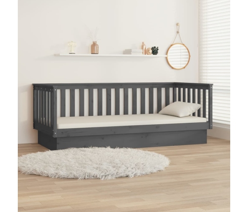 Sofá cama madera maciza de pino gris 90x200 cm