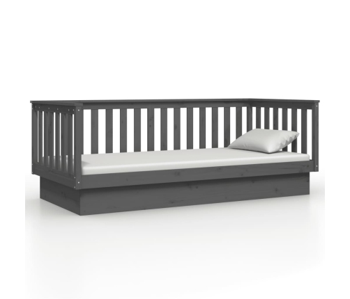 Sofá cama madera maciza de pino gris 90x200 cm