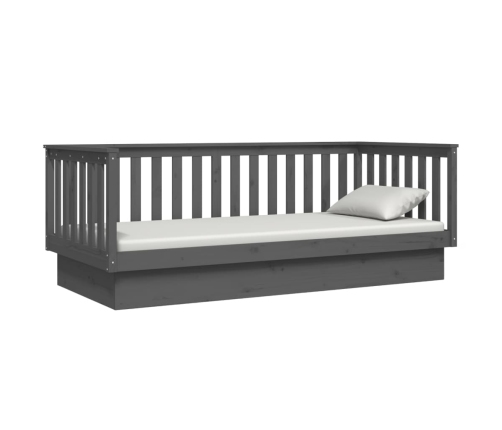 Sofá cama madera maciza de pino gris 90x200 cm