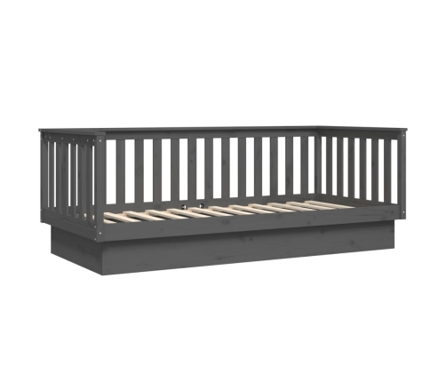 Sofá cama madera maciza de pino gris 90x200 cm