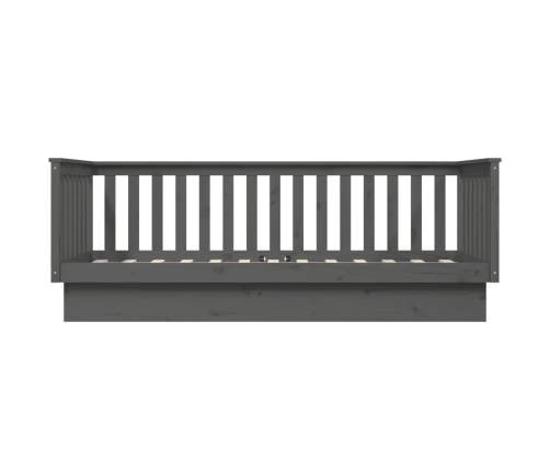 Sofá cama madera maciza de pino gris 90x200 cm
