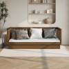 Sofá cama madera maciza de pino marrón miel 100x200 cm