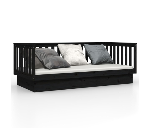 Sofá cama de madera maciza de pino negro 100x200 cm