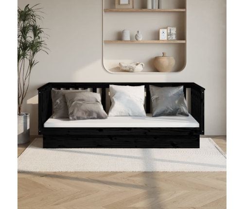 Sofá cama de madera maciza de pino negro 100x200 cm