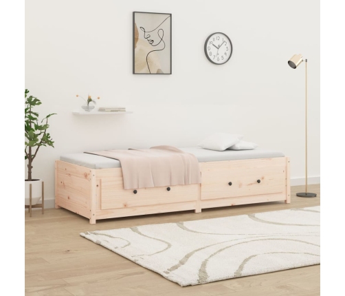 Sofá cama sin colchón madera maciza de pino 80x200 cm