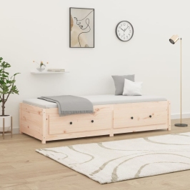 Sofá cama sin colchón madera maciza de pino 80x200 cm