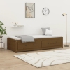 Sofá cama sin colchón madera maciza pino marrón miel 80x200 cm