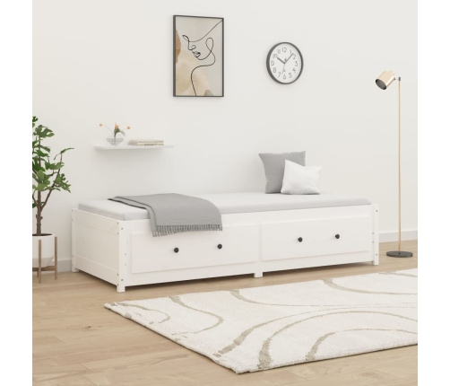 Sofá cama sin colchón madera maciza de pino blanco 90x200 cm