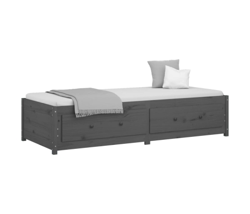 Sofá cama madera maciza de pino gris 90x200 cm