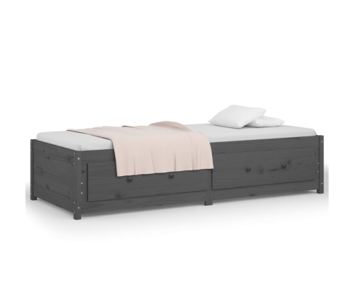 Sofá cama madera maciza de pino gris 90x200 cm