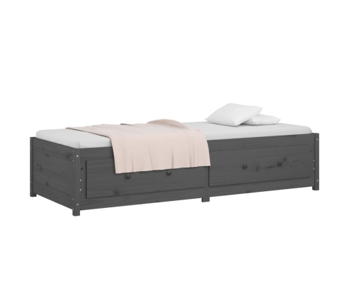 Sofá cama madera maciza de pino gris 90x200 cm
