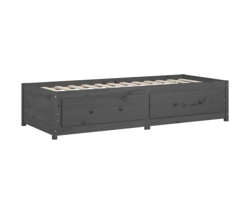 Sofá cama madera maciza de pino gris 90x200 cm