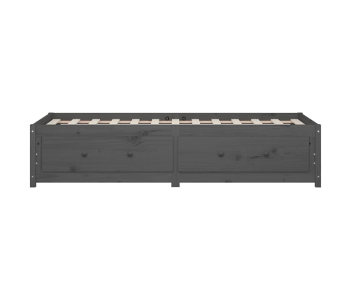 Sofá cama madera maciza de pino gris 90x200 cm