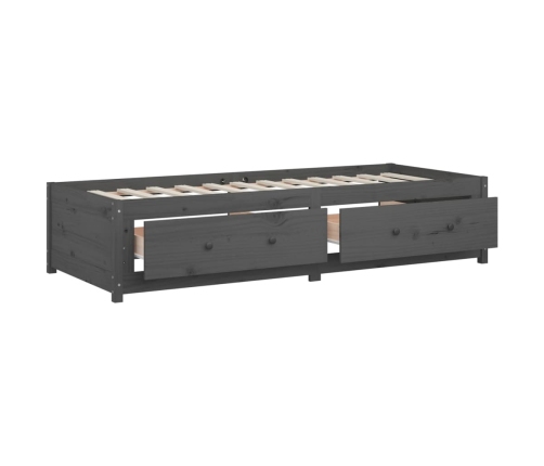 Sofá cama madera maciza de pino gris 90x200 cm