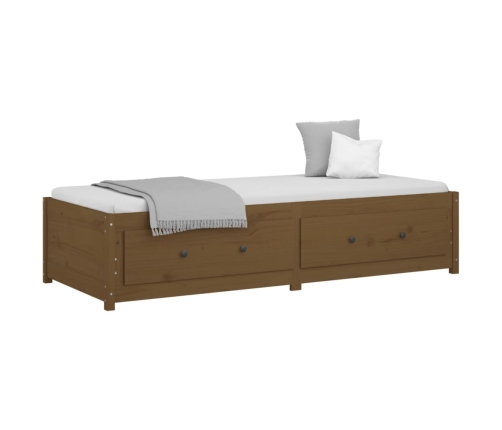 Sofá cama madera maciza de pino marrón miel 90x200 cm