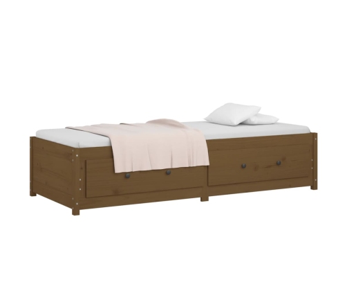 Sofá cama madera maciza de pino marrón miel 90x200 cm