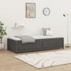 Sofá cama de madera maciza de pino gris 90x190 cm