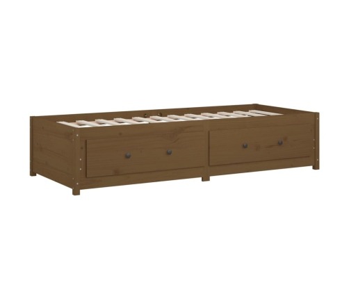 vidaXL Sofá cama de madera maciza de pino marrón miel 75x190 cm