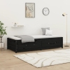 vidaXL Sofá cama de madera maciza de pino negro 75x190 cm