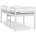 Cama alta blanca madera maciza pino 90x200 cm