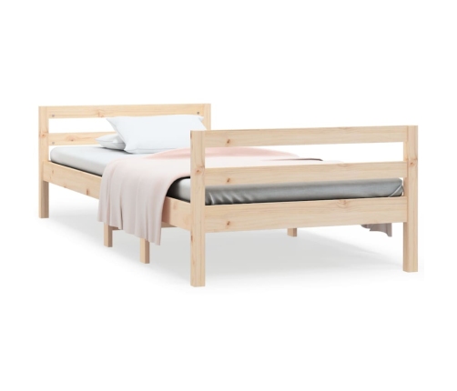 Estructura de cama sin colchón madera maciza de pino 90x200 cm