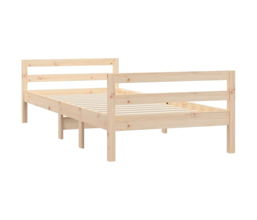 Estructura de cama sin colchón madera maciza de pino 90x200 cm