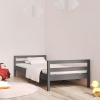 Estructura de cama madera maciza de pino gris 90x200 cm