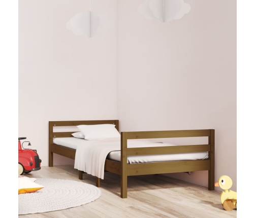 Estructura de cama madera maciza pino marrón miel 90x200 cm