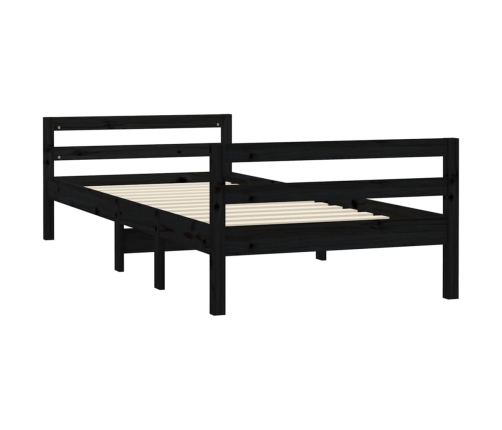 Estructura de cama madera maciza de pino negro 90x200 cm