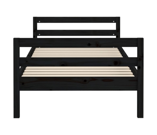 Estructura de cama madera maciza de pino negro 90x200 cm