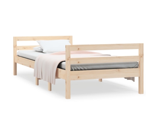 Estructura de cama sin colchón madera maciza de pino 90x190 cm