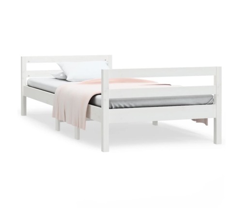 Estructura de cama sin colchón madera maciza blanca 90x190 cm