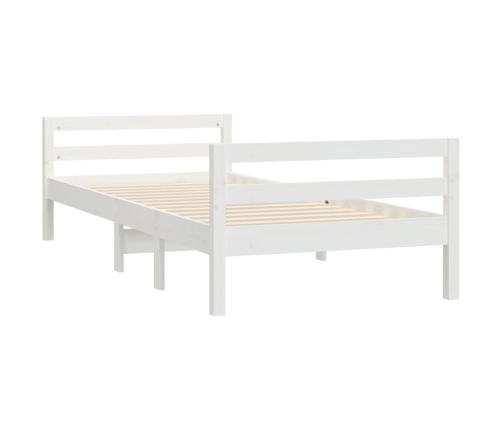 Estructura de cama sin colchón madera maciza blanca 90x190 cm