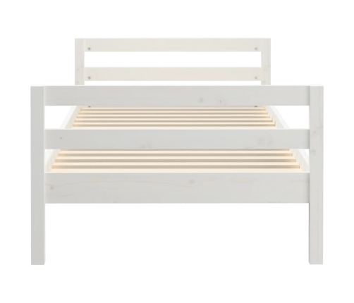 Estructura de cama sin colchón madera maciza blanca 90x190 cm