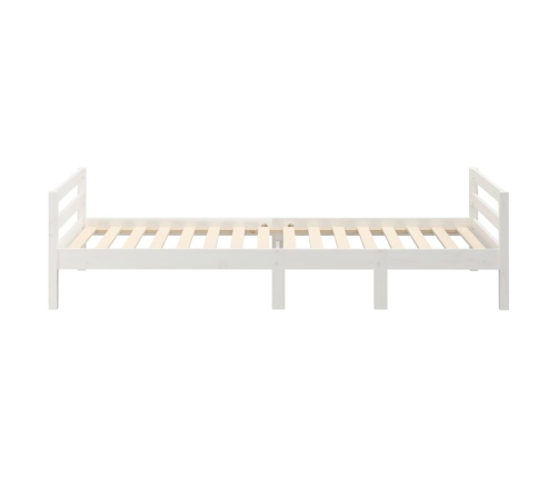 Estructura de cama sin colchón madera maciza blanca 90x190 cm