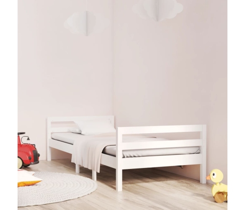 Estructura de cama sin colchón madera maciza blanca 90x190 cm