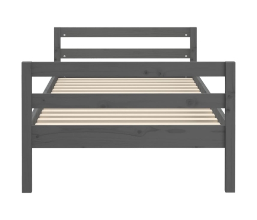 Estructura de cama madera maciza de pino gris 90x190 cm